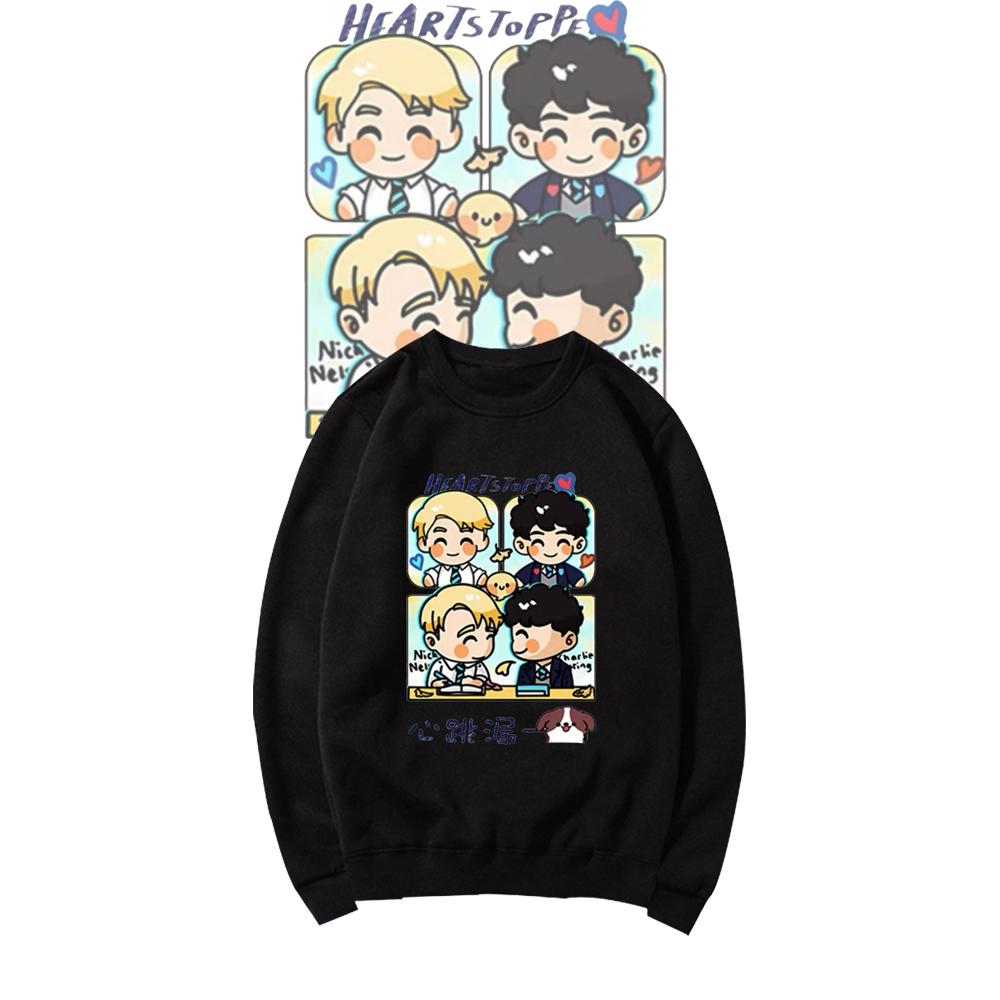 心跳漏一拍周边联名印花圆领卫衣