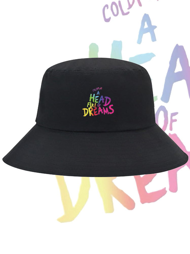 复古摇滚Cold Play酷玩乐队专辑印花渔夫帽男女休闲潮流遮阳盆帽