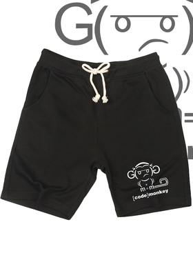 极客Github谷歌程序员IT码农个性印花短裤代码男女宽松五分卫裤子