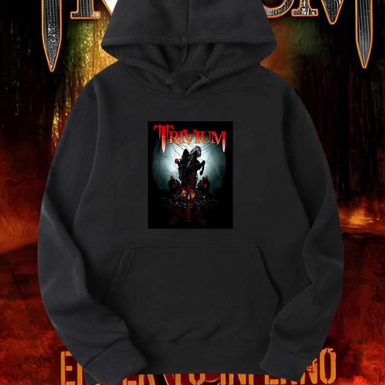 TRIVIUM乐队周边印花连帽卫衣男女同款秋冬宽松重金属摇滚上衣潮