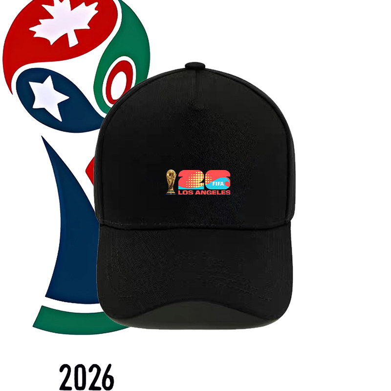 可定制美加墨足球世界杯纪念logo印花男女棒球帽球迷文化遮阳帽子