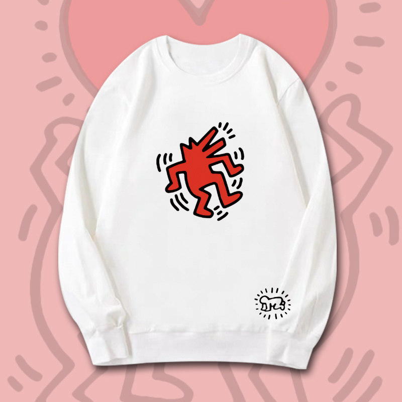 keith haring凯斯哈林潮涂鸦可定制圆领卫衣运动男女春秋冬上衣服