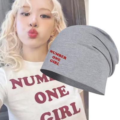 朴彩英新单曲字母男女印花包头帽