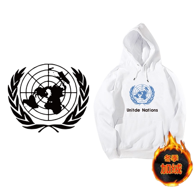 联合国地理信息标志秋冬套头卫衣