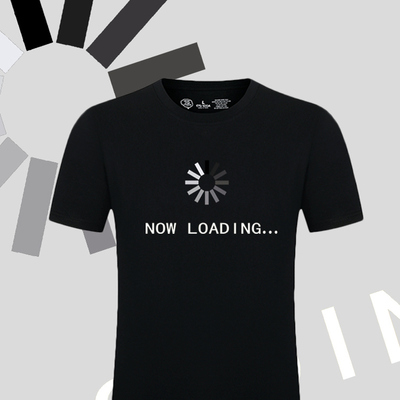 进度条读取中逼死强迫症印花短袖