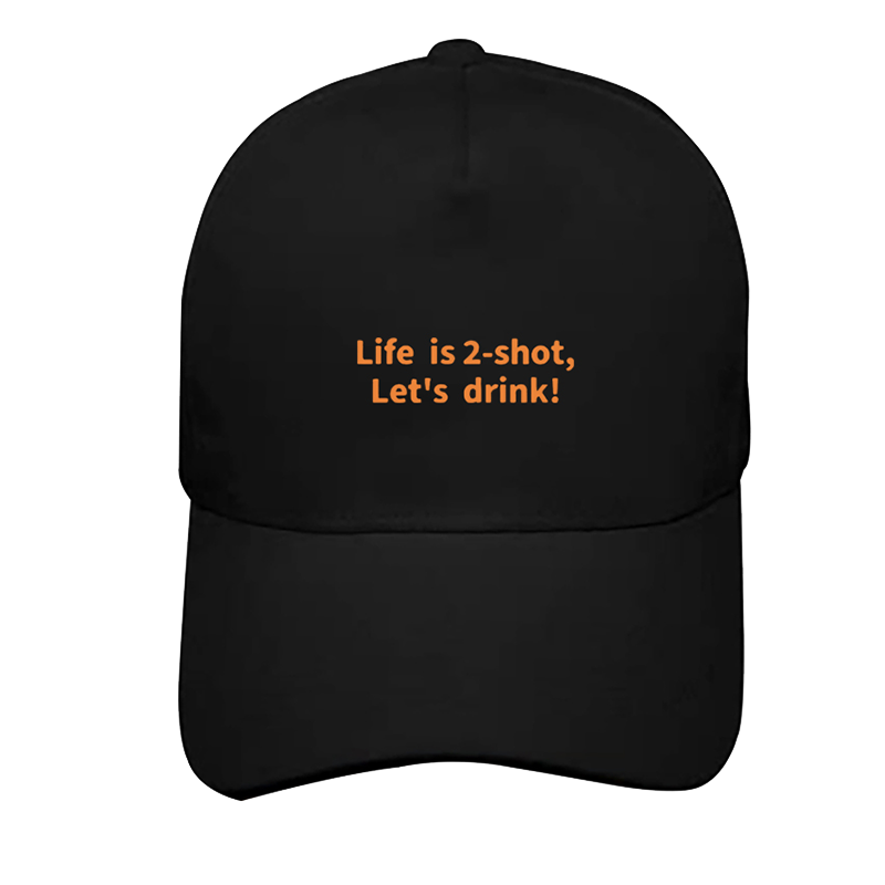 lifeis2shot字母印花棒球帽
