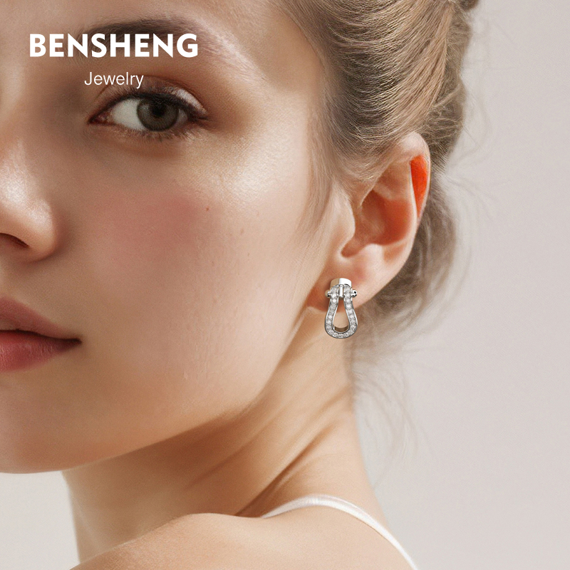 BENSHENG本笙马蹄扣耳钉女简约