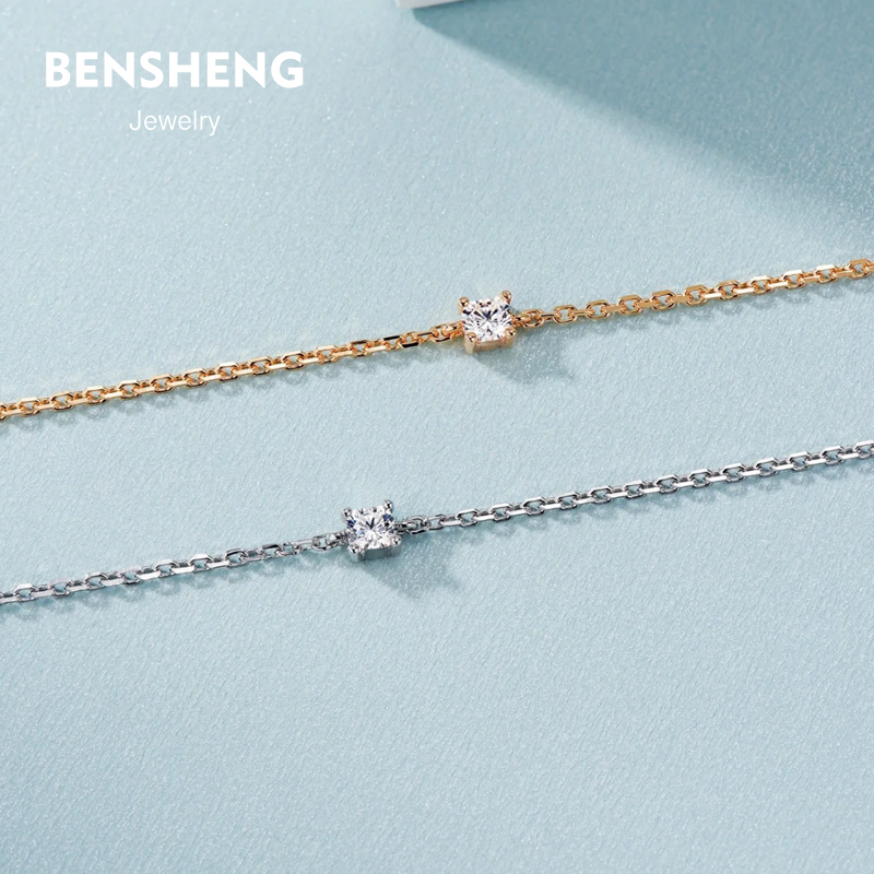 BENSHENG迷你方糖925纯银手链女简约法式轻奢小众设计送女友饰品