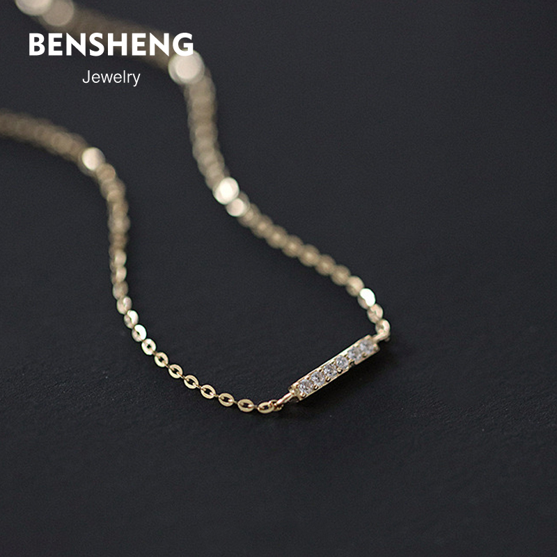 BENSHENG简约方糖925纯银手链女