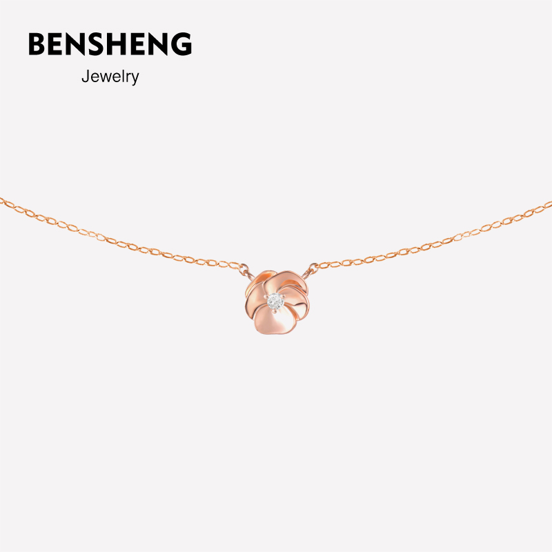 BENSHENG山茶花原创设计项链