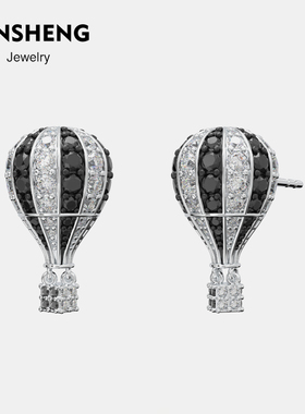 BENSHENG热气球耳钉女银耳针原创shining法式轻奢高级感耳饰