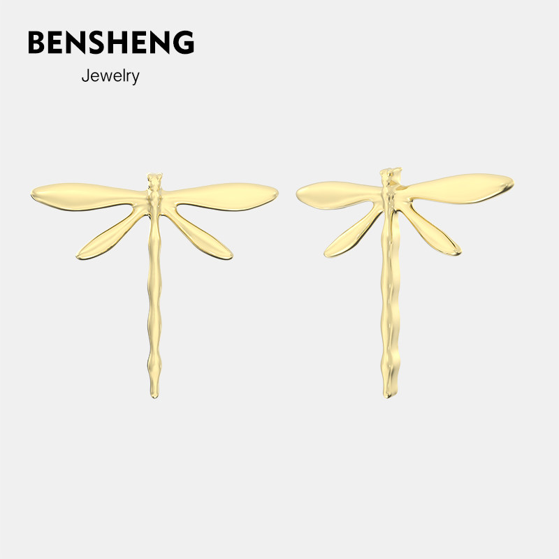 BENSHENG童话系列蜻蜓耳钉女个性小众轻奢ins简约饰品耳饰礼物