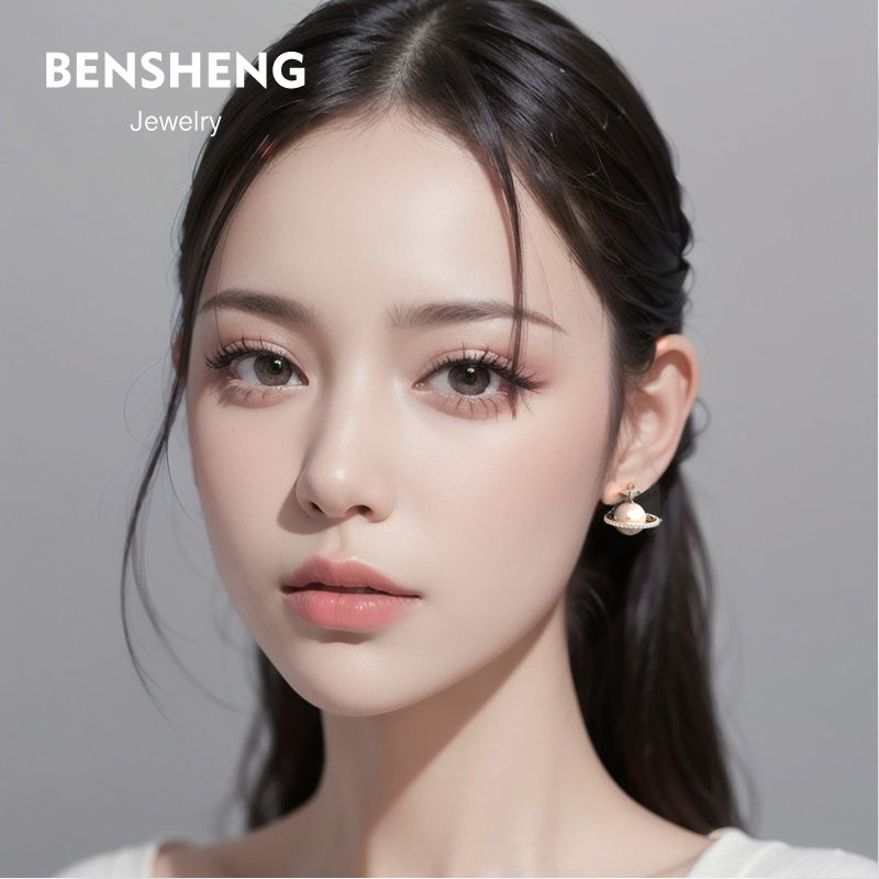 BENSHENG行星耳钉女小众轻奢