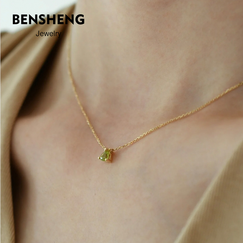 BENSHENG抹茶甜心925纯银锁骨链