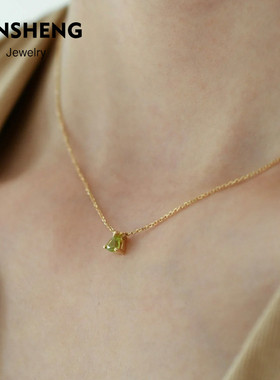 BENSHENG抹茶甜心925纯银迷你项链女锁骨链shining简约法式轻奢