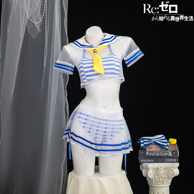 蕾姆cos水手服泳装从零开始的异世界生活cosplay服装可爱泳衣套装