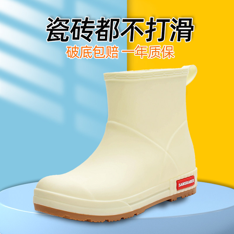 雨靴女中筒软长筒防水女士防滑男士雨靴雨鞋情侣款时尚款水鞋男款