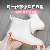 女款 老人洗车工作鞋 中筒学生雨靴时尚 涉水胶鞋 防水鞋 日系防滑雨鞋