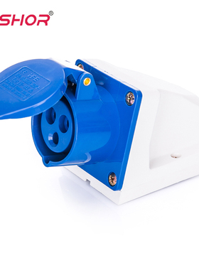 113/123三极明装固定工业插座 3芯16A/32A 220V IP44电源检修插头