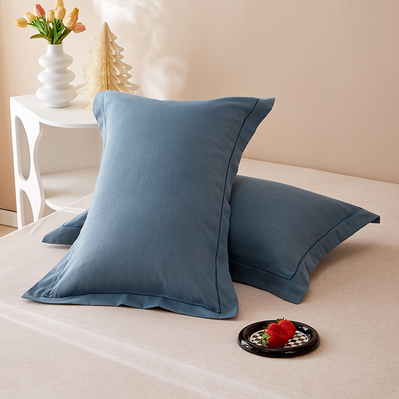 2023新款全棉磨毛加厚枕头套纯棉纯色单人枕芯套48x74cm家用枕套