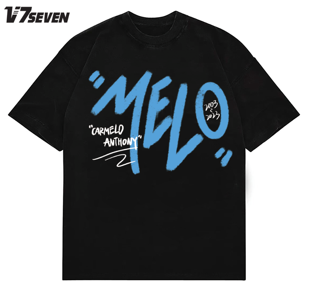 V7seven原创卡梅隆安东尼字母手绘潮流休闲数码直喷主题T恤
