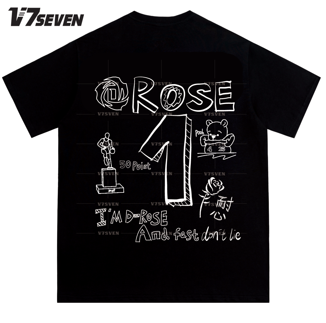 v7seven罗斯双面绰号球衣手绘