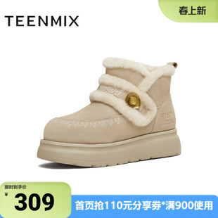 天美意2025冬新款商场同款玩具总动员联名短靴女雪地靴CE741DD5