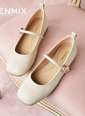 天美意商场同款平底舒适复古女学院玛丽珍鞋CRR38CQ4