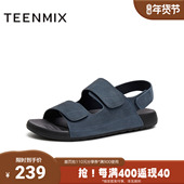 天美意夏新款 C5Q05BL5 男勃肯鞋 休闲沙滩鞋 外穿复古百搭凉鞋