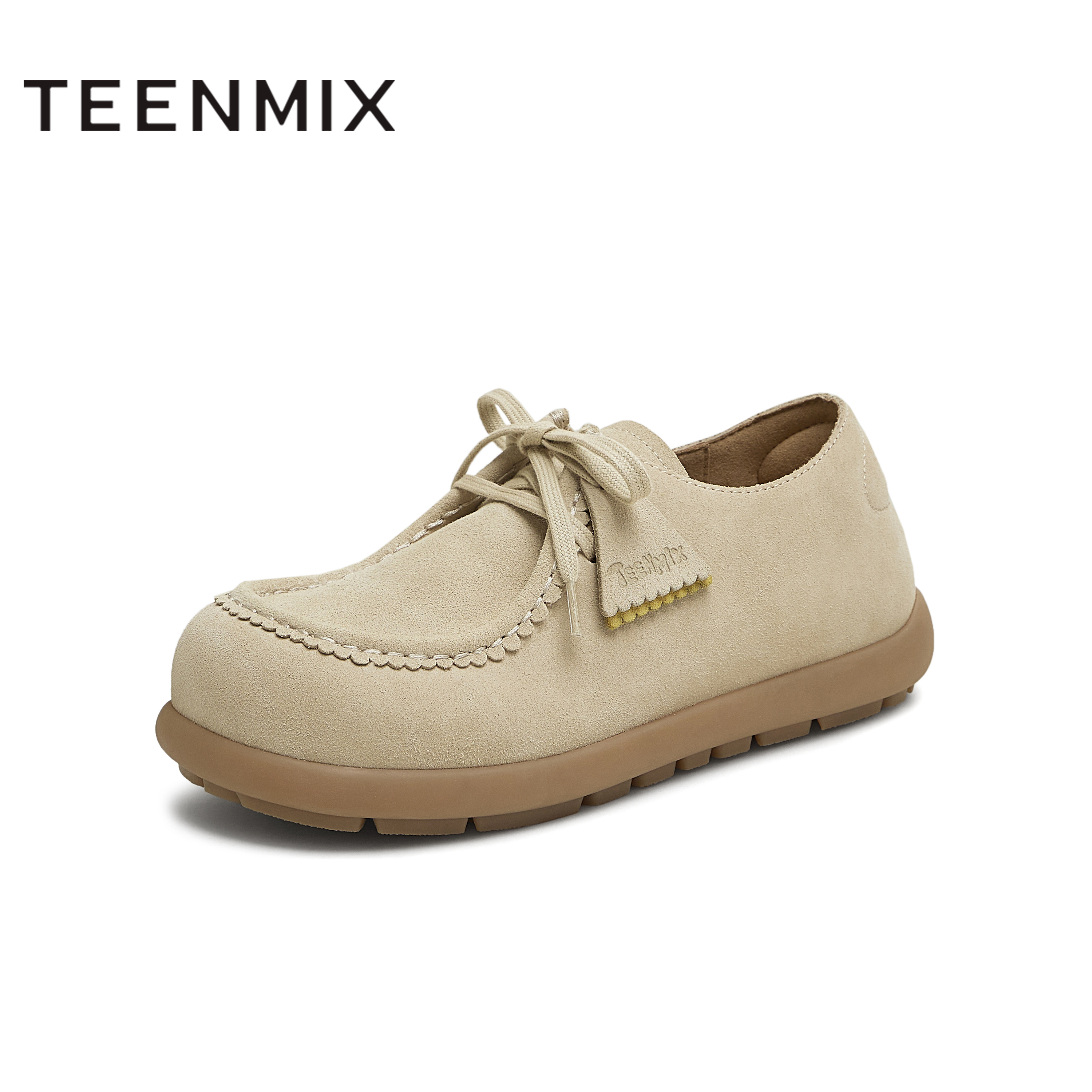 天美意2025秋新款商场同款休闲纯色百搭舒适女袋鼠鞋CER23CM5