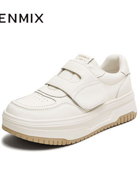 天美意秋新款休闲厚底百搭魔术贴潮流通勤女小白鞋KB080CM5