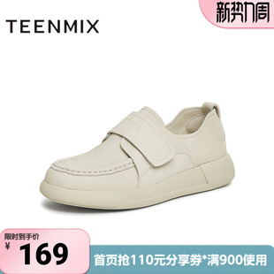 女乐福鞋 厚底魔术贴复古单鞋 BK371CM4 商场同款 天美意春新款