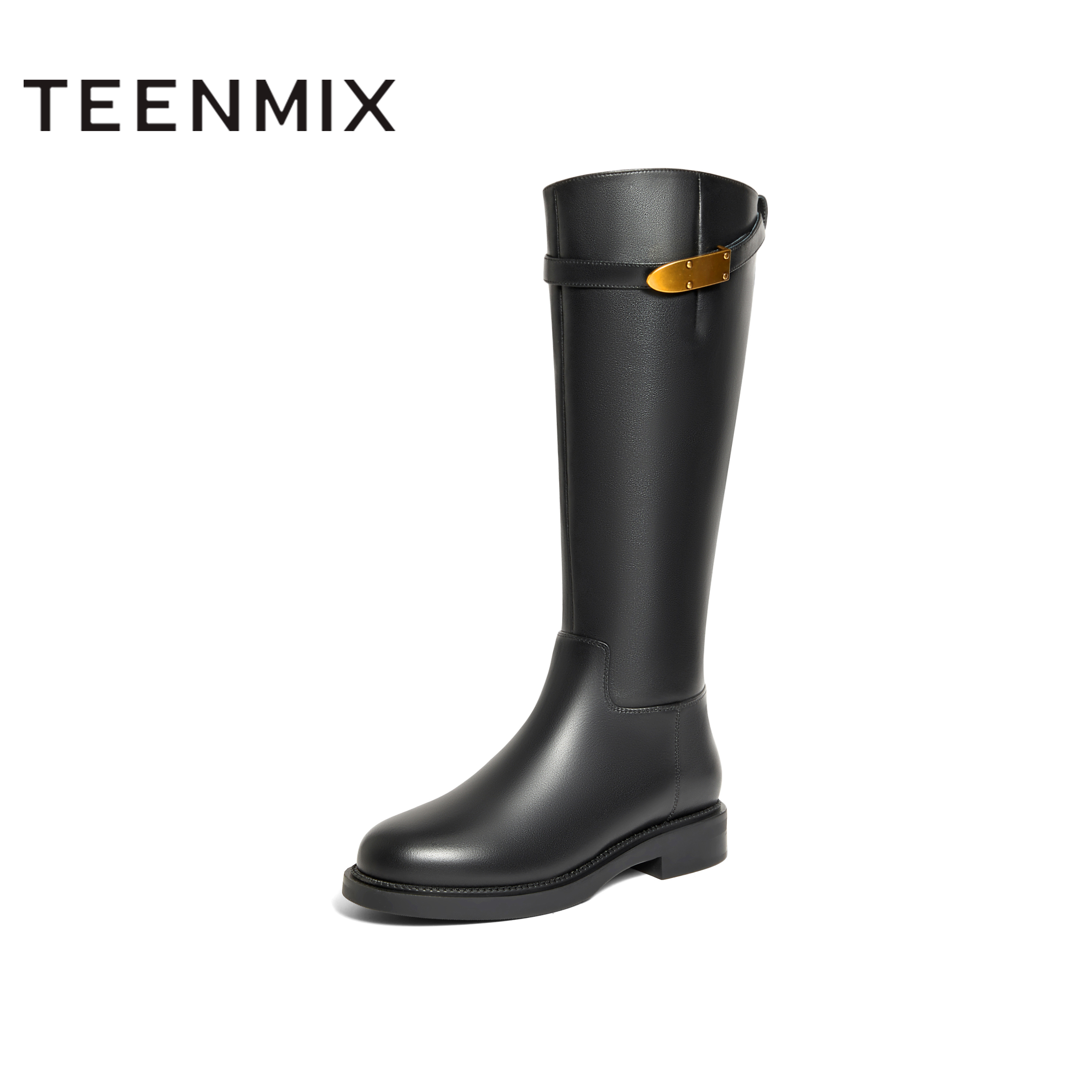 天美意2023冬新款商场同款时髦百搭靴子时装靴女长靴BH791DG3