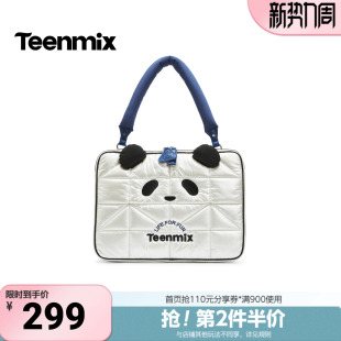 天美意2026春新款 熊猫电脑包柔软百搭女单肩包X3237AX6 商场同款