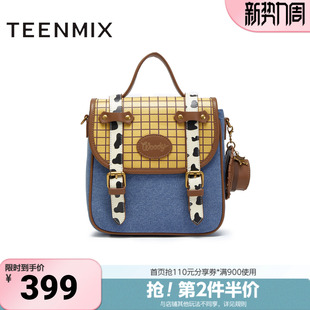 天美意春新款 玩具总动员联名百搭女双肩包X3156CX5 商场同款