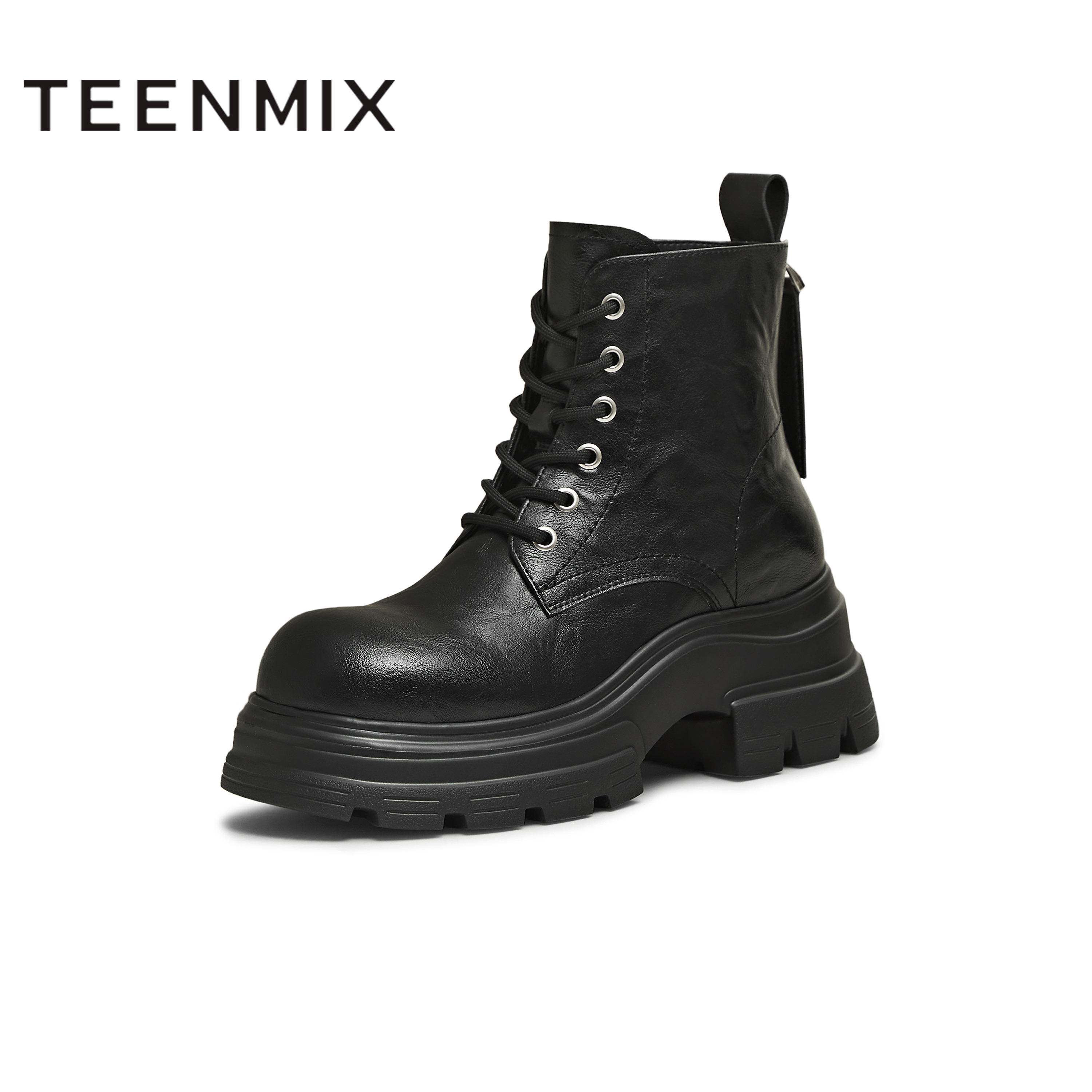 天美意2025冬新款商场同款系带户外百搭增高女马丁靴CFB40DD5