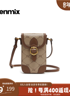 天美意2026春新款商场同款复古百搭英伦女手机包斜挎包X3240AX6