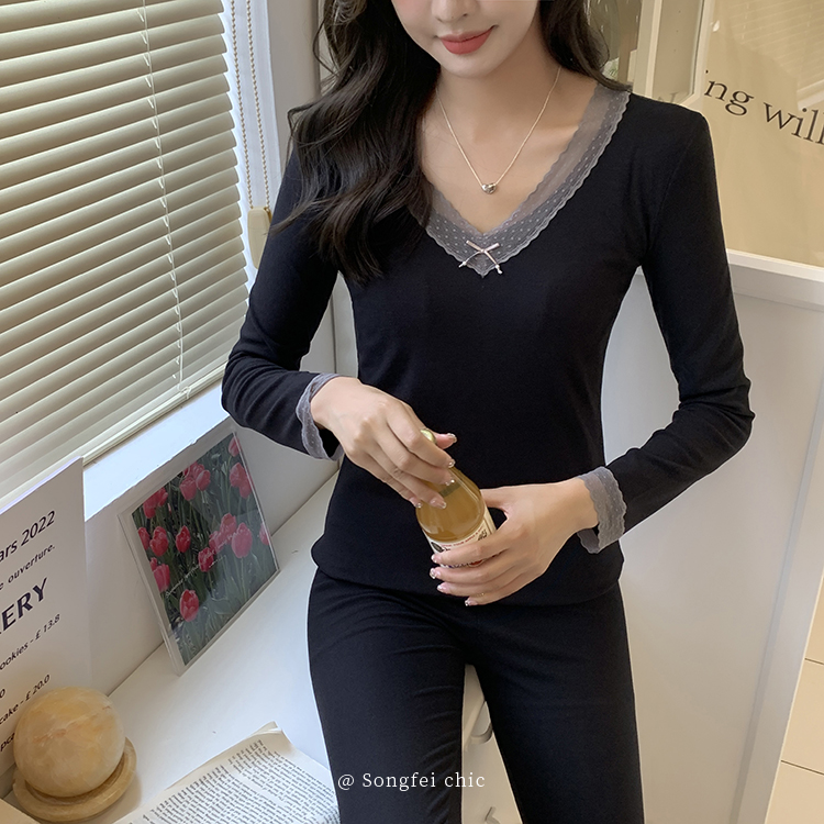 暖扬扬长袖女简约聚酯纤维