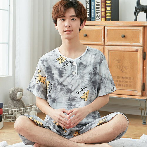 青少年男棉绸睡衣亲肤透气