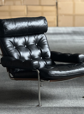 Classic Reborn北欧现代复古设计师油蜡真皮休闲椅单人沙发椅