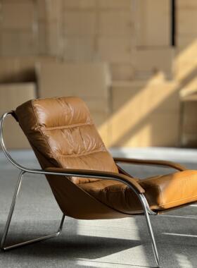 ClassicReborn包豪斯复古休闲椅中古油蜡真皮设计师沙发椅单人椅