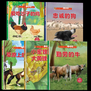 硬壳精装绘本我的第一套小百科 鸡 狗 马 蜜蜂 牛认识动物科普绘本小百科关于有关动物的绘本 儿童爱看的科学启蒙绘本精装硬壳绘本