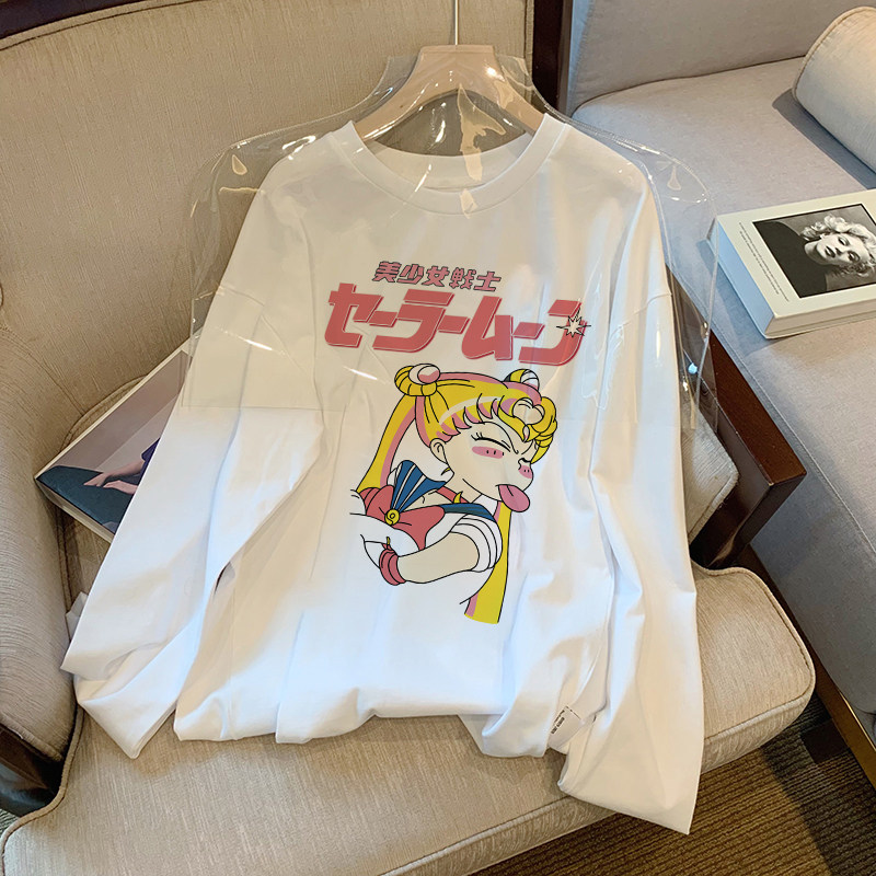 TREND BASE FASHIONJAPANESE SAILOR MOON CARTOON KOREAN VERSION NICHE DESIGN YUZU T-SHIRT TOP