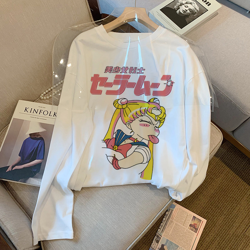 TREND BASE FASHIONJAPANESE SAILOR MOON CARTOON KOREAN VERSION NICHE DESIGN YUZU T-SHIRT TOP