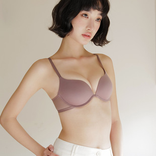 夏季 文胸 低心位光面无痕胸罩舒适透气小胸聚拢内衣女士软钢圈薄款