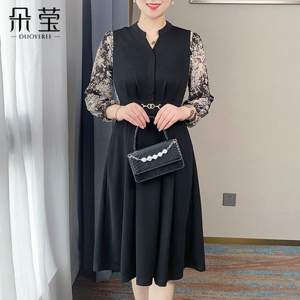 朵莹妈妈春秋季2025年新款洋气连衣裙40岁50岁中老年女装气质裙子