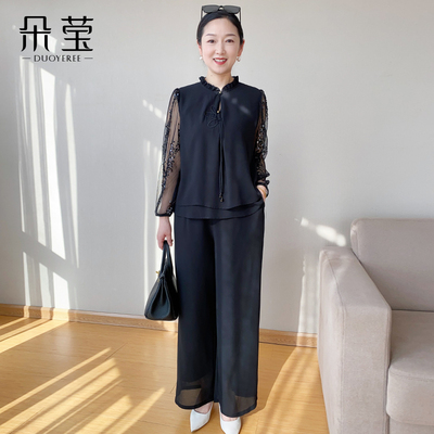 中老年妈妈春夏装薄款时尚套装