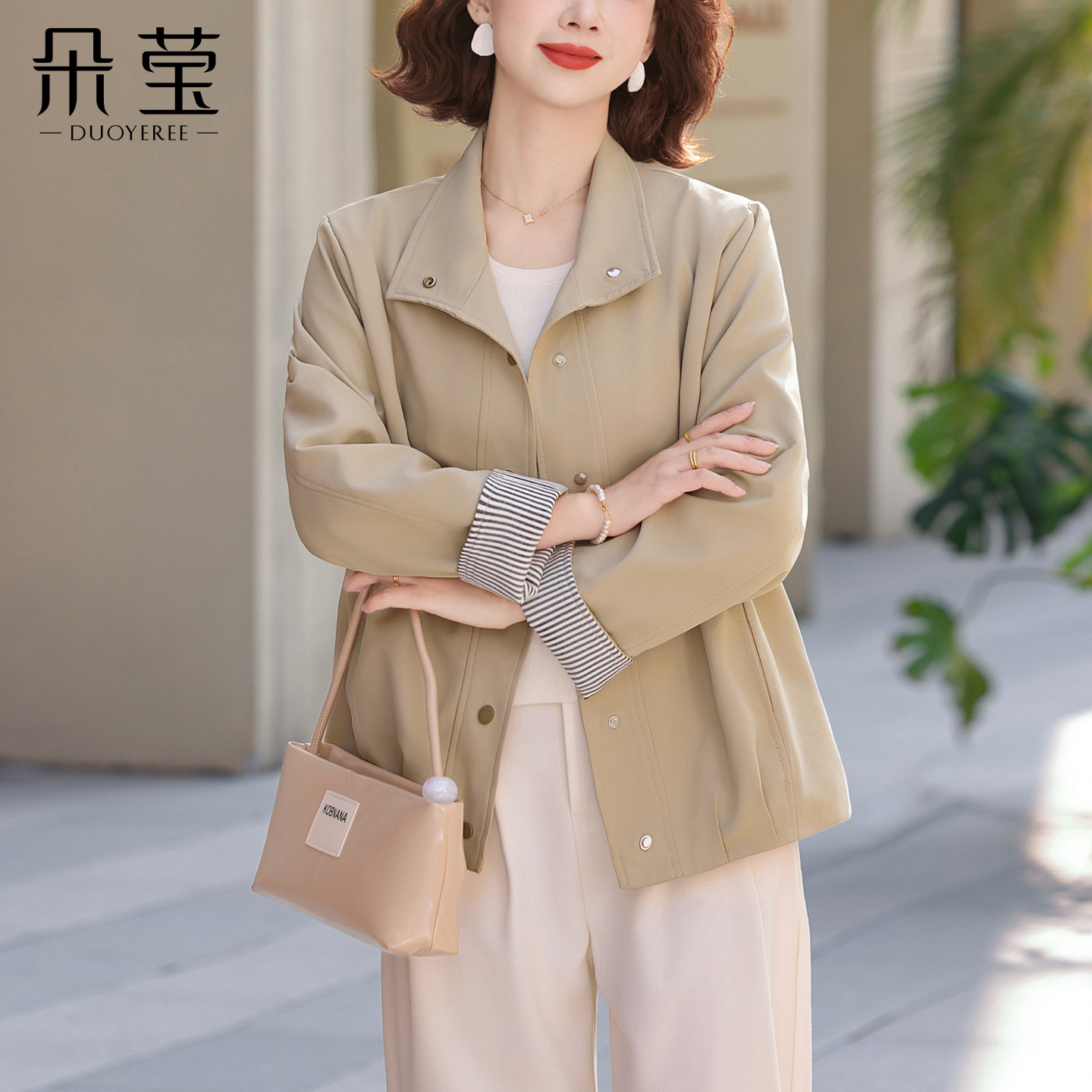 新款妈妈春装端庄大气外套夹克图片