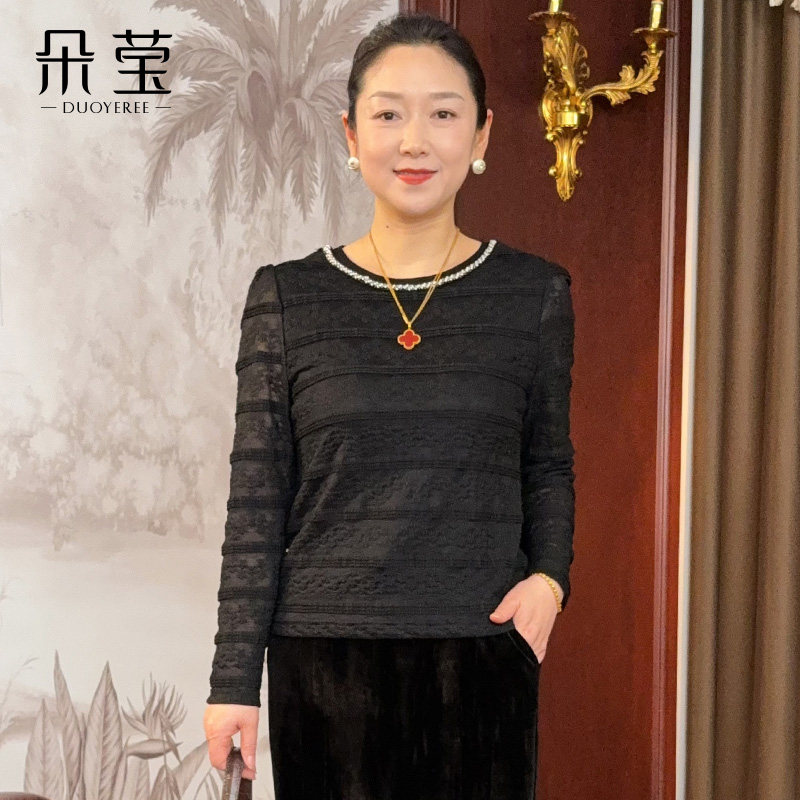 妈妈春秋装洋气长袖小衫薄款上衣图片