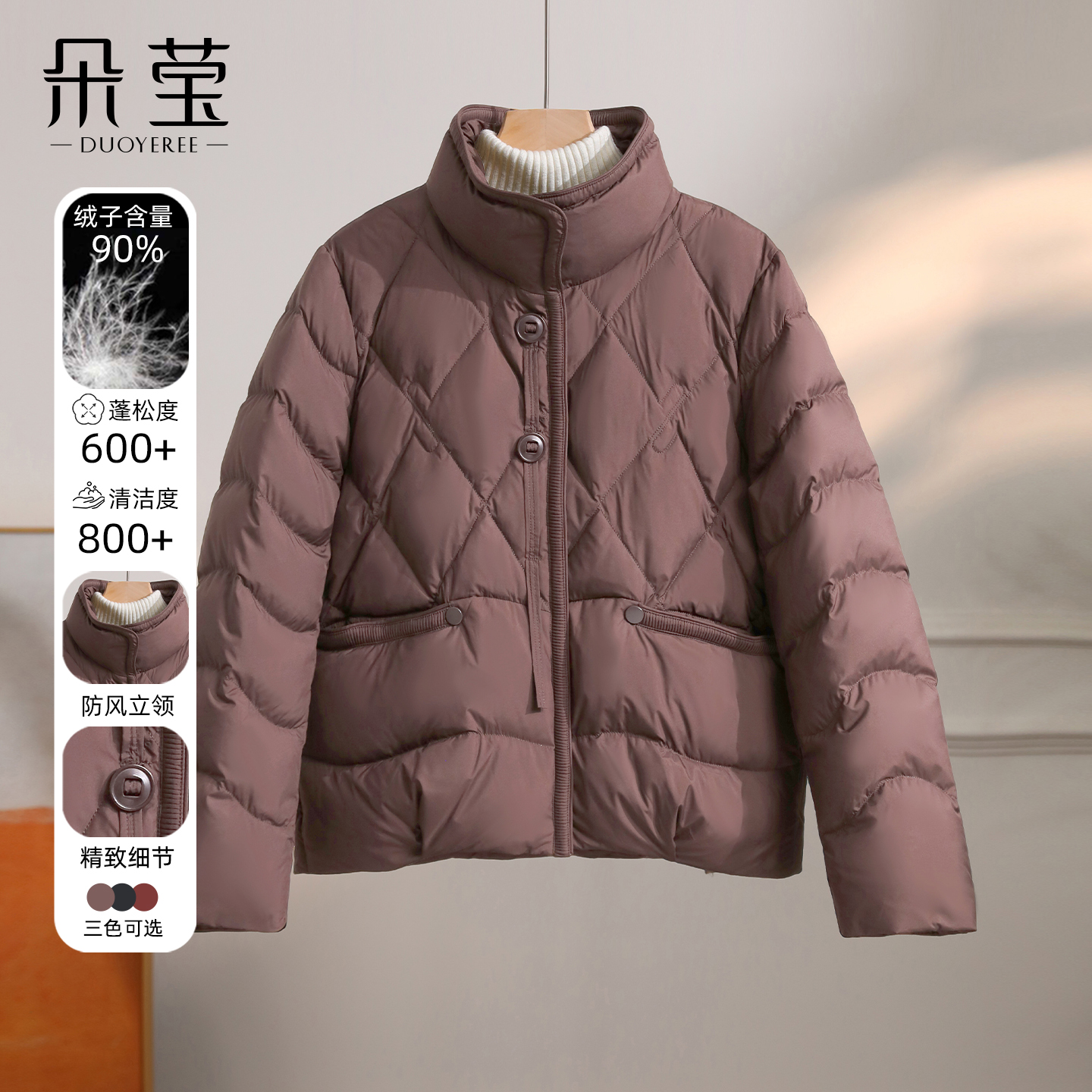 朵莹妈妈冬装短款羽绒服加厚外套